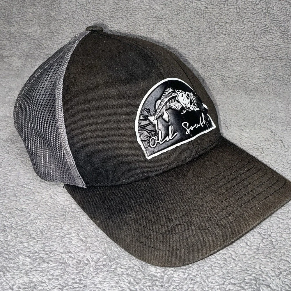 Old South Snapback Mesh Back Trucker Fishing Hat Black One Size Pacific Headwear